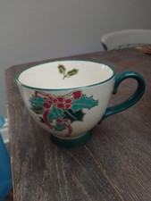 Joyye Christmas Holly Pattern Ceramic Large Tea Coffee Mug Cup Rare Design