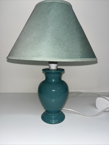 Teal table lamp with shade - table,