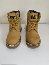 Caterpillar Honey / tan leather lace up boots size Uk 6 soft toe 