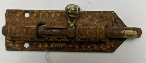 Antique cast iron slide bolt - antique,