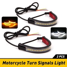 2x Universal LED Motorcycle Indicators Motorbike Turn Signal Light  Amber White