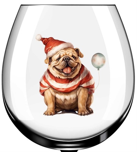 X12 frenchie christmas - christmas, glass