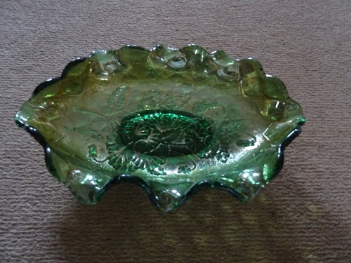 Carnival glass pansy 9 inch - "pansy",