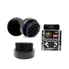 Round Small Beard & Hair Brush for Men – Black Boar Bristle Grooming Brush