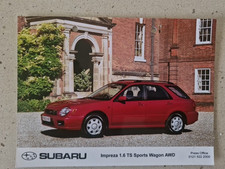 FOR SUBARU IMPREZA 1.6 TS SALES BROCHURE PHOTO SPORTS WAGON AWD 
