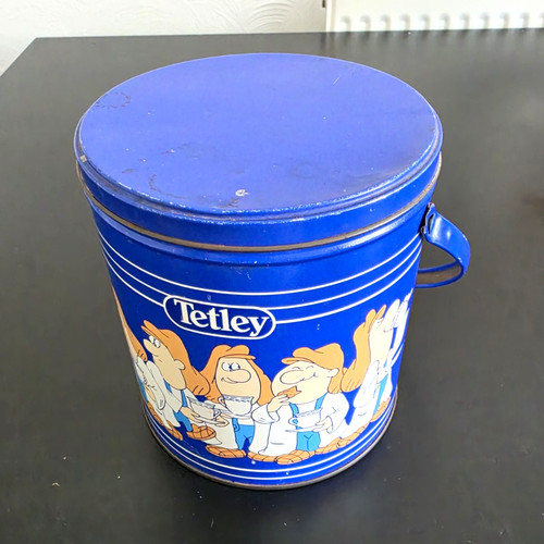 Tetley blue metal tea - metal, with