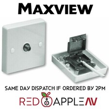 Maxview Single Satellite Aerial TV F Screw Connector Out Wall Outlet Faceplate