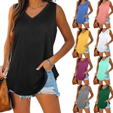Womens Plain Long Vest Loose