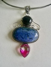 Natural dumortierite pendant - natural,