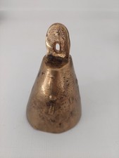 Vtg Brass Cowbell Small 10cm