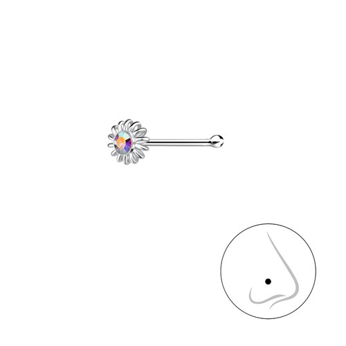 925 crystal nose stud - stud, end