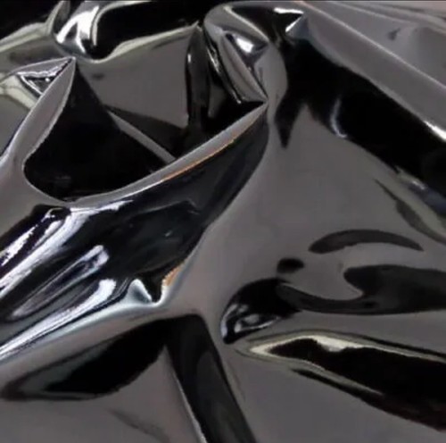 Black latex shiny glossy heavy - glossy,