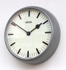 BRITISH 1970s NATIONAL Midcentury Vintage Industrial Factory School Wall Clock