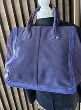 GAP Purple Genuine Suede Leather Large Tote Slouchy Shoulder Shopper Bag Y2K
