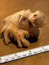 Carved Wooden Burr Hippo