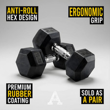 Rubber Hex Dumbbell Pair –