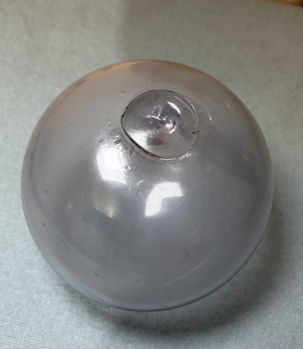 Vtg glass witch ball fishing - witch,