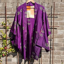 Purple Mid-length Kimono | Traditional Japanese Pattern
