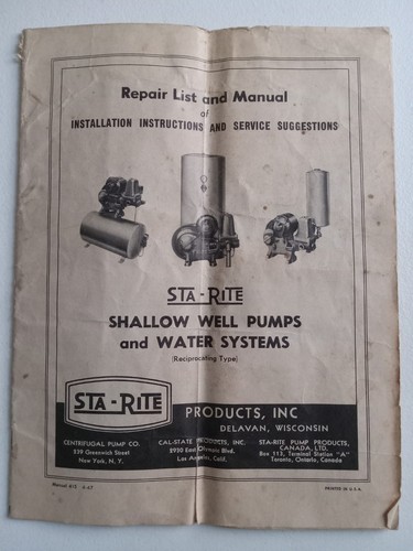 Vtg 1947 sta rite - 1947, shallow