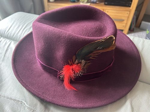 Joules purple fedora - joules, feather
