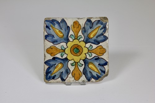 Spanish polychrome tile - ,, 18th