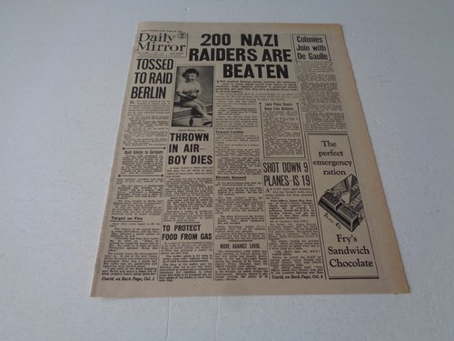 Ww2 wartime newspaper daily - wartime,