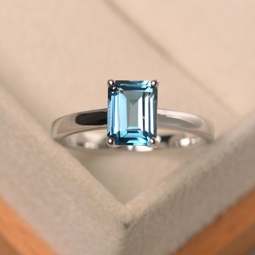 Natural blue topaz ring 925 - ring,
