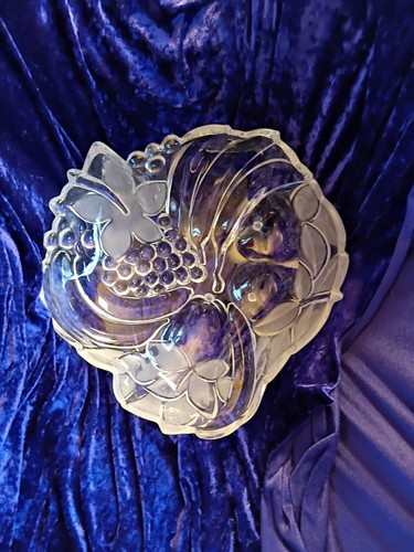 Vintage large etched glass - vintage,