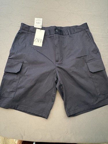 Zara mens cargo shorts navy - cargo,