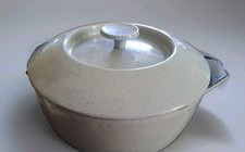  FRENCH FONTIGNAC CAST IRON 28 Enamel Grey Black 4.8L  CASSEROLE/STEW POT  Used.