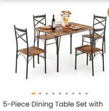 Set Of Dining Metal Table And