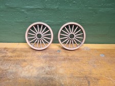 180MM DIAMETER BRASS WHEELS STEAM TRAIN CARRIAGE VINTAGE