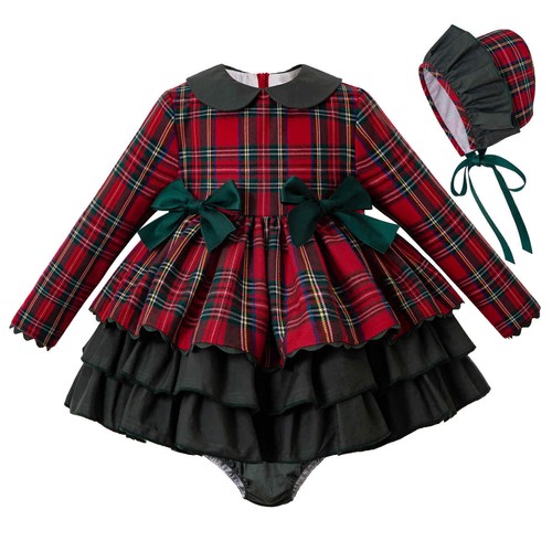 Baby girls tartan christmas - tartan,