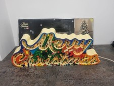 Vintage Light Merry Christmas Sign Indoor 8 Function Chaser Twinkle Fade 58cm