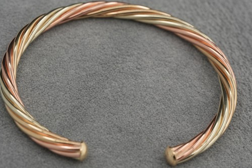 9ct tricolour gold twist - tricolour,