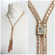 Rose Gold Toned Y Necklace
