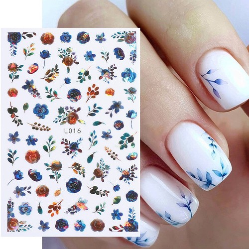 Nail autumn flowers stickers - nail,