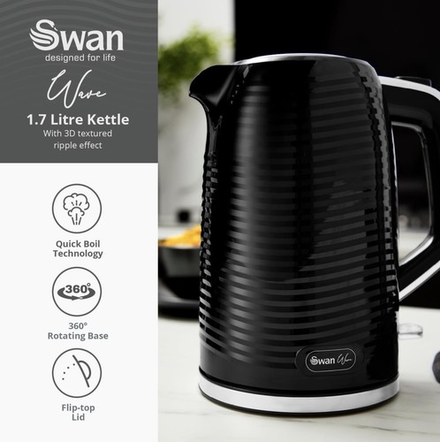 Swan wave kettle - 1.7l,