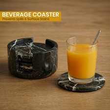 Black Marble Beverage Coasters