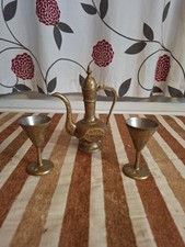 vintage arabic brass tea wine