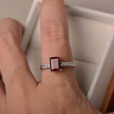 Red Garnet Women Ring Natural