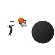 Set Of 4 Netball Sport Women's synthetic Leather Round Coasters And Gift Box
