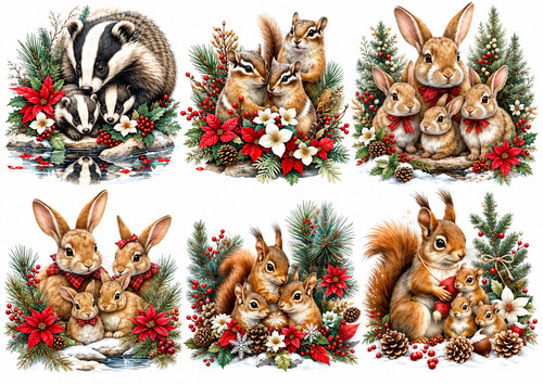 Christmas woodland animals - woodland,