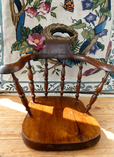 Small vintage wooden spindle - wooden,
