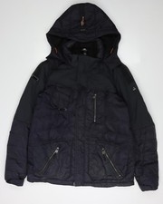 Icepeak Men's Black M Puffer Jacket, Hooded Ski Winter Coat