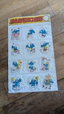 1970s Complete Pack Shop Display of Smurf Stickers 12 Designs - 144 Stickers