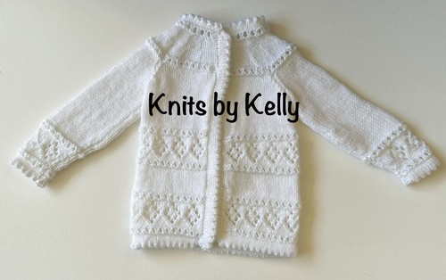 White hand knitted baby - white,