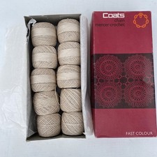 COATS MERCER CROCHET COTTON NO 20 Shade 610 - Ecru - 7 full - 3 partial