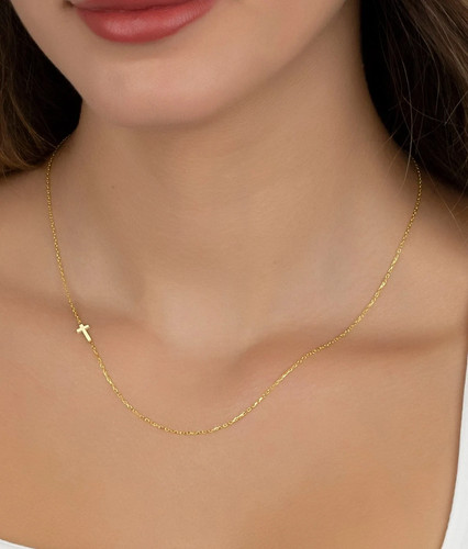 Sideways cross necklace - sideways, necklace,