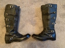 Handcrafted Leather Men's British Motorcycle Racing Boots, UK size 7, US size 8